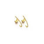 PENDIENTES ARO ALARGADO ORO 18K Y DIAMANTES