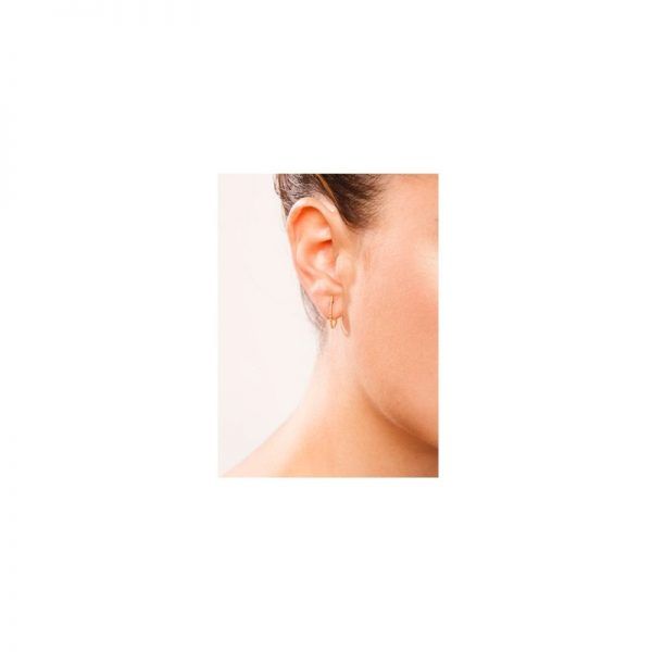 PENDIENTES ARO ALARGADO ORO 18K Y DIAMANTES