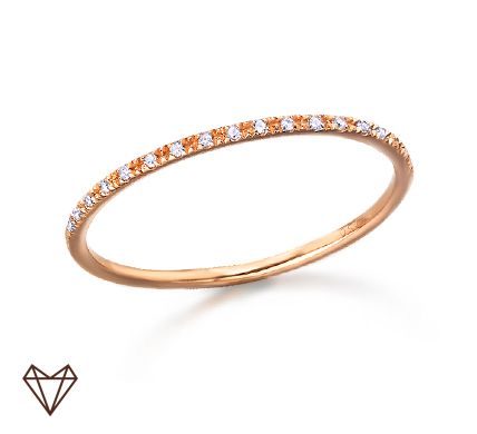 MEDIA ALIANZA ORO ROSA Y DIAMANTES ORO 18K GA003OR