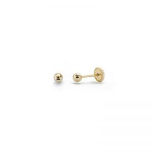 PENDIENTES DE BOLA DE 3mm DE ORO DE 18K