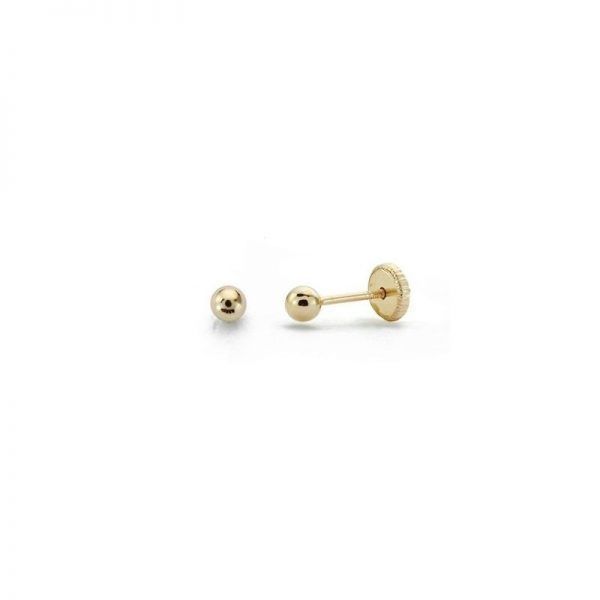 PENDIENTES DE BOLA DE 3mm DE ORO DE 18K