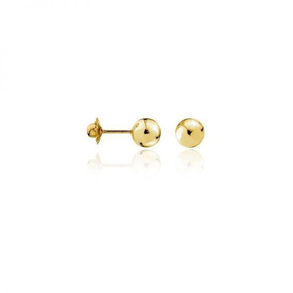 PENDIENTES DE BOLA DE 6mm DE ORO DE 18K
