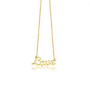 nombre en oro colgante cadena love